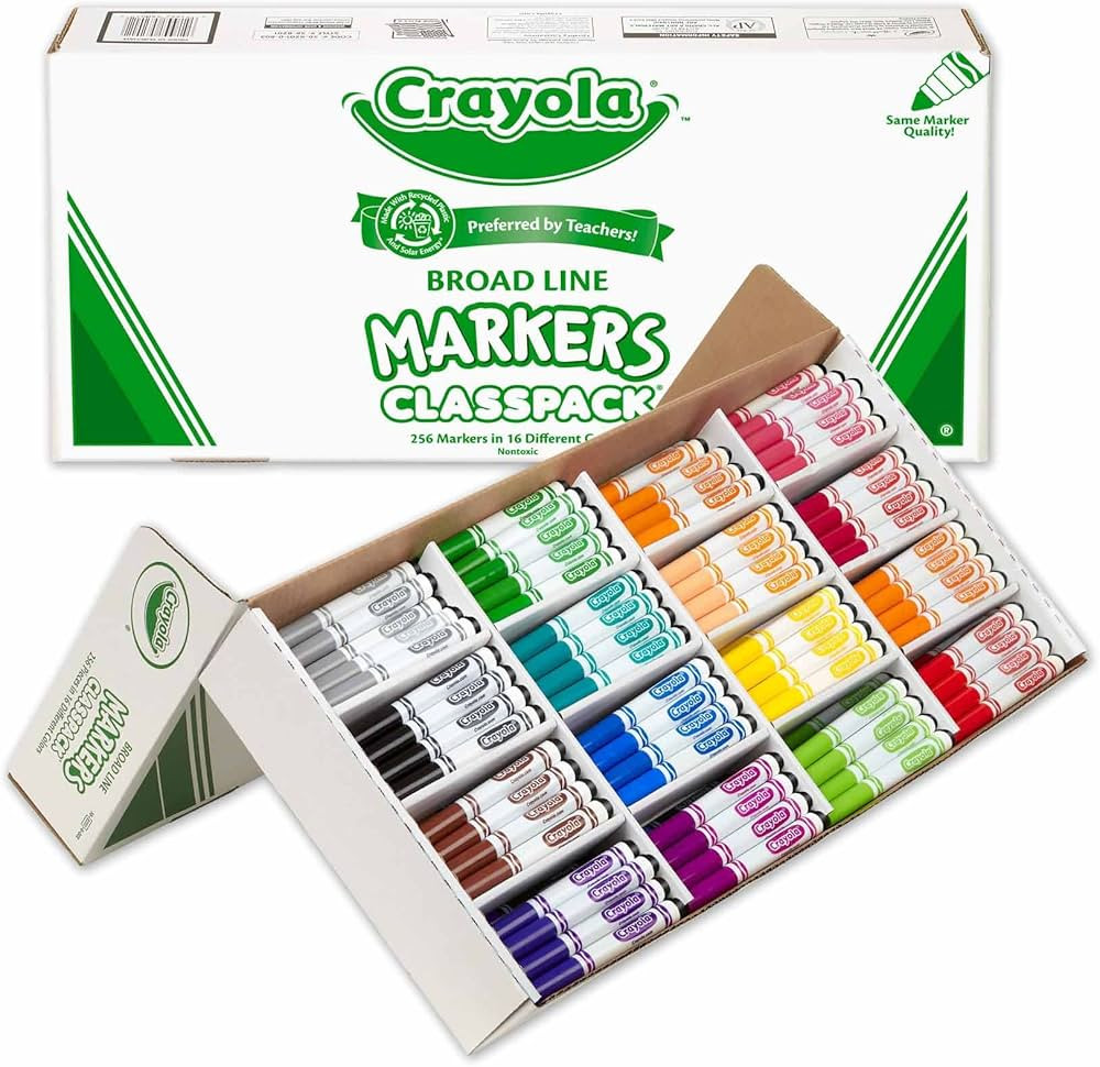 Crayola Broad Line Markers Classpack (256 Ct), Bulk School Supplies For Teachers, Kids Markers Fo... | Amazon (US)