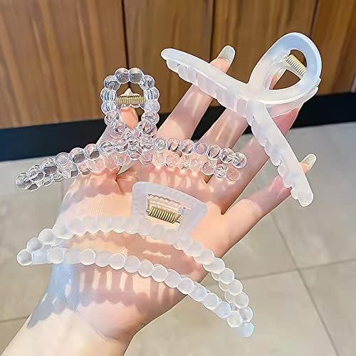 Hair Claw Clips, Nonslip Matte Clear Hair Clips, Large Hair Clips for Thick Hair, Strong Hold Jaw... | Amazon (US)