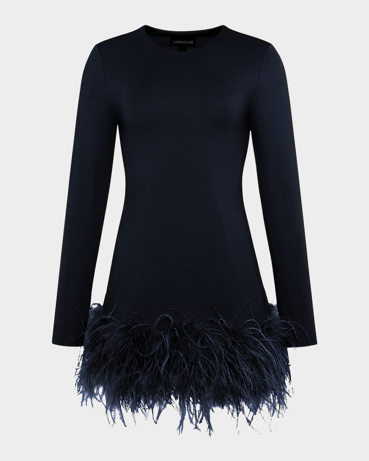 Bahira Feather-Hem Knit Mini Dress | Neiman Marcus