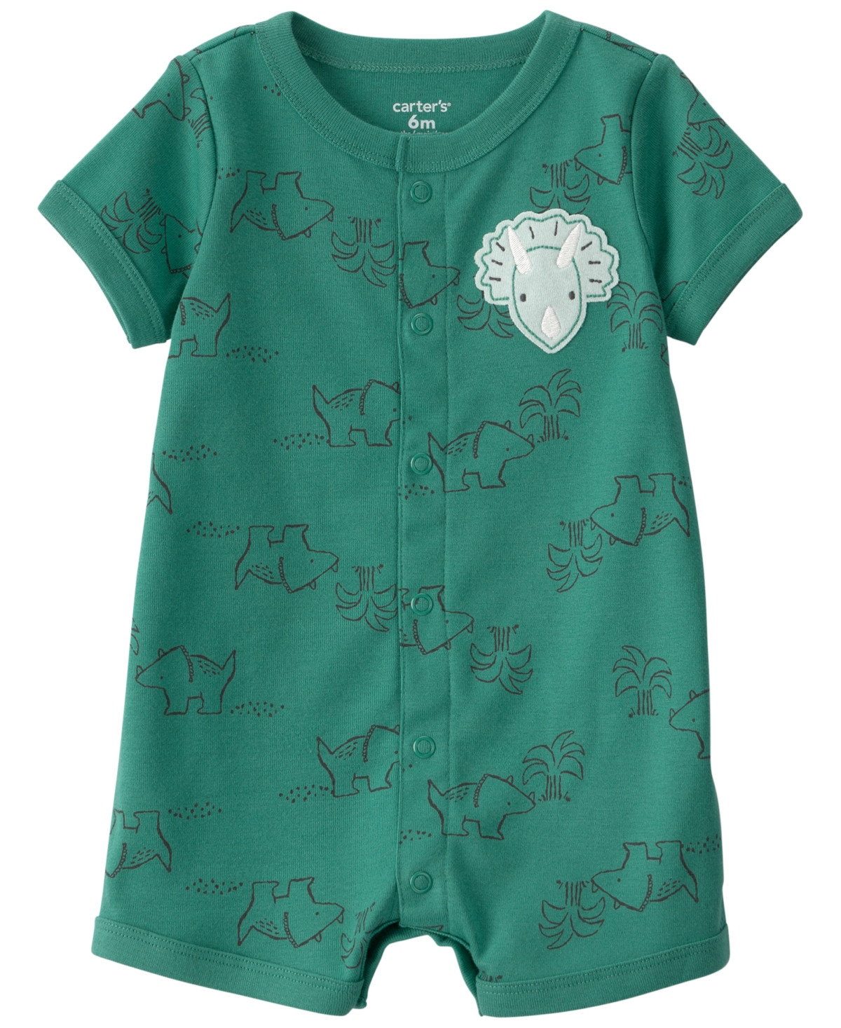 Carter's Baby Boys' Dinosaur Print Short-Sleeve Romper - Green | Macy's