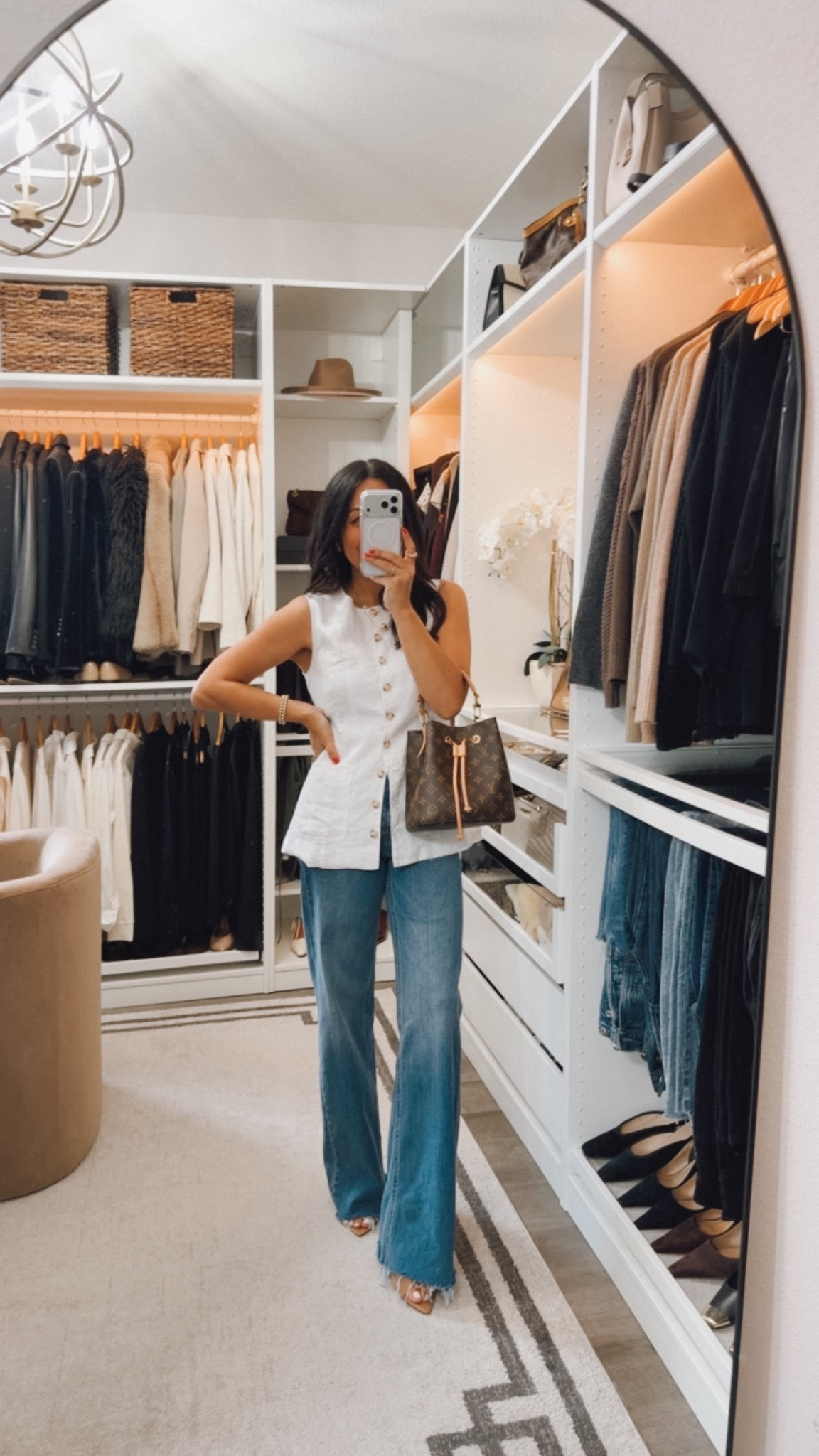 This linen vest is so chic⭐️ style with denim or shorts . Fits TTS wearing a small 

#LTKootd #LTKOver40