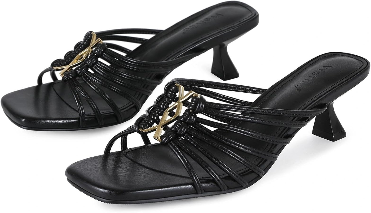 Wetviro Square Open Toe Elegant Women's Sandals,Kitten Heel Sandals, Comfortable Summer Slides | Amazon (US)