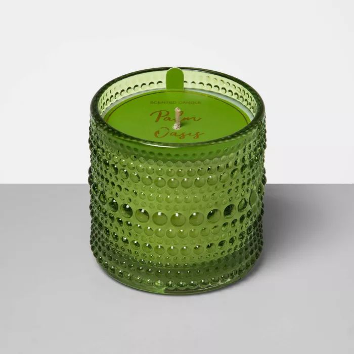 4.5oz Hobnail Textured Glass Jar Candle Palm Oasis - Opalhouse™ | Target