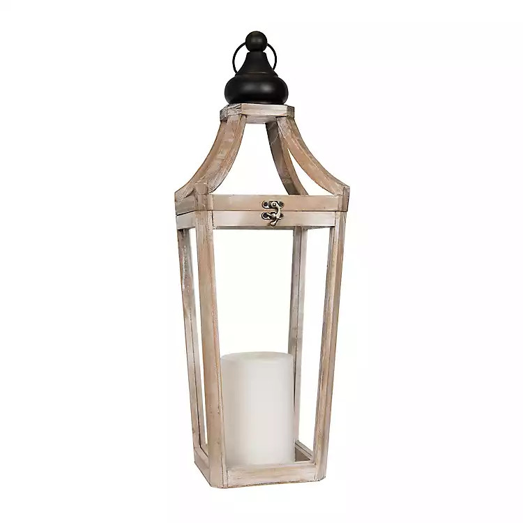 Natural Wooden Lantern with Metal Handle | Kirkland's Home