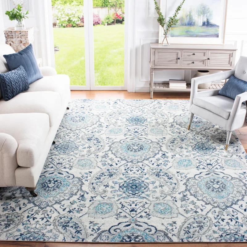 Christa Damask Cream/Light Gray Rug | Wayfair North America