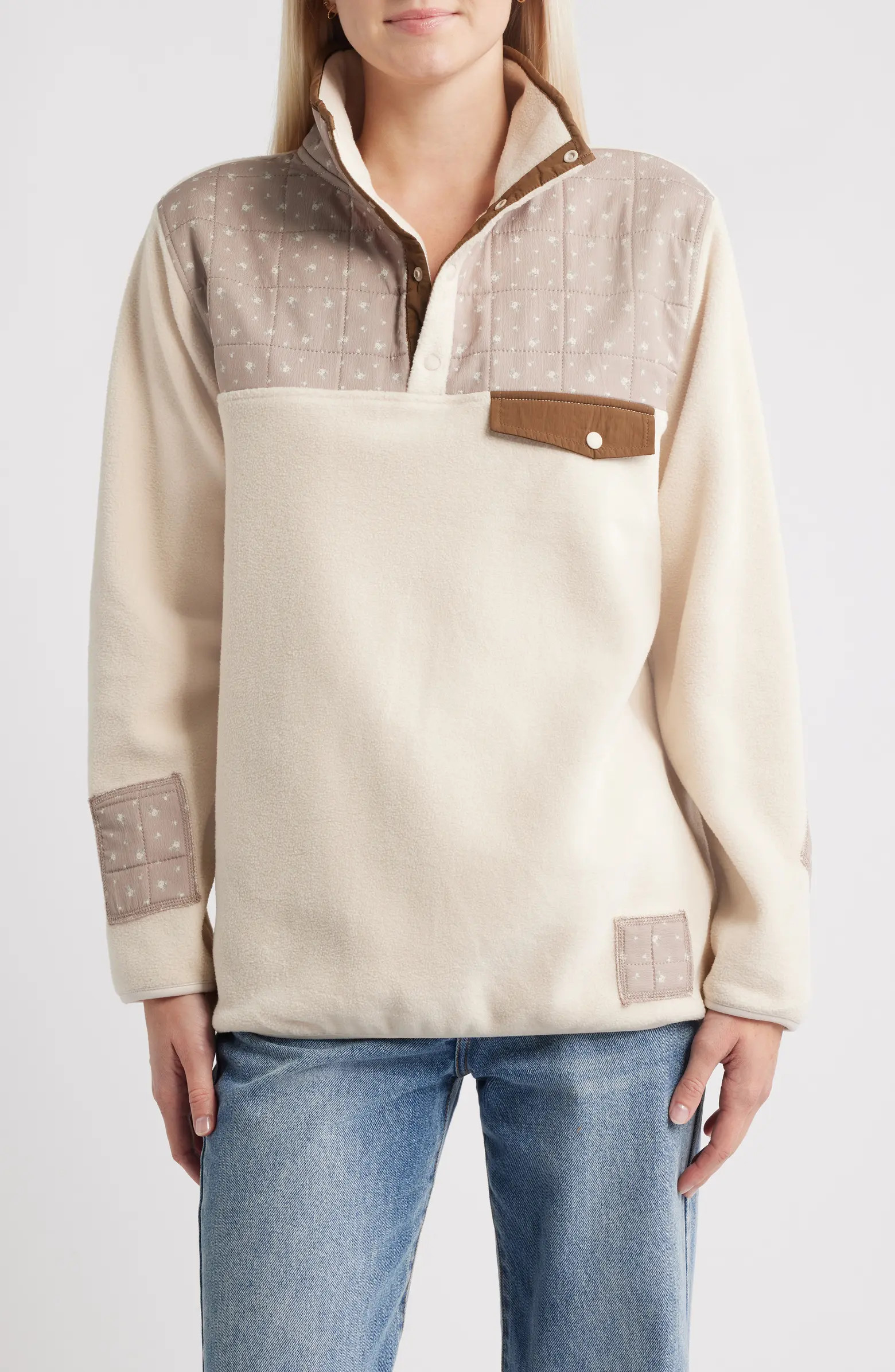 Cinnamon Petals Fleece Quarter Snap Pullover | Nordstrom