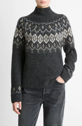 Donegal Fair Isle Cashmere Mock Neck Sweater | Nordstrom