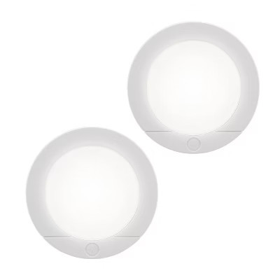 Energizer 2pk LED Battery Operated LED Puck Lights Indoor Touch Activated 20lm White: Tap Light for Closet, UL Listed | Target