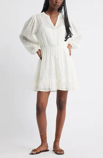 Embroidered Sheer Long Sleeve Minidress | Nordstrom
