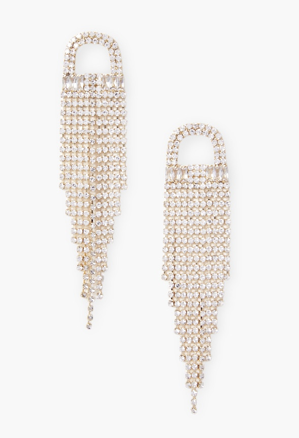 Rhinestone Fringe Earrings | JustFab