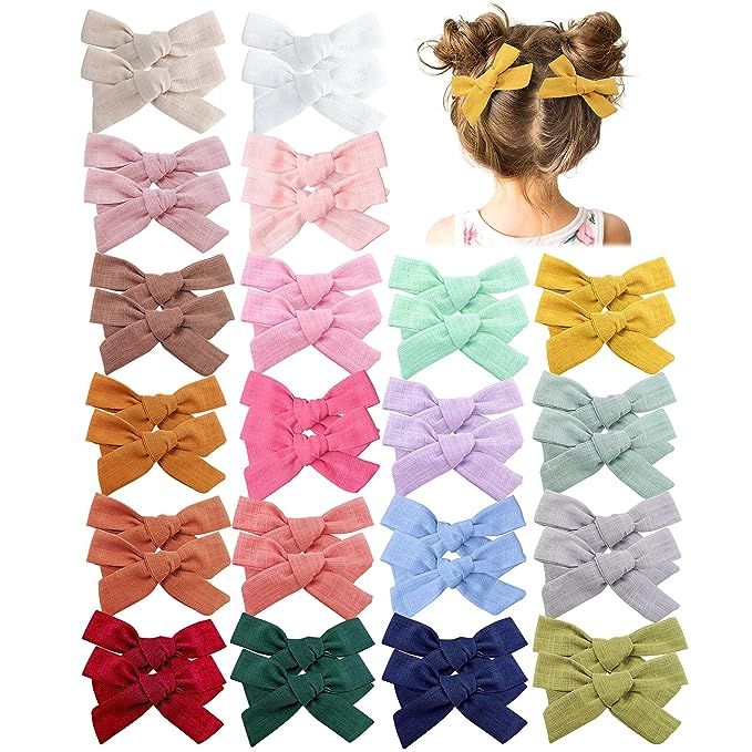 40 Pieces Baby Girls Hair Bows Clips Hair Barrettes Accessory for Babies Infant Toddlers Kids | Amazon (US)