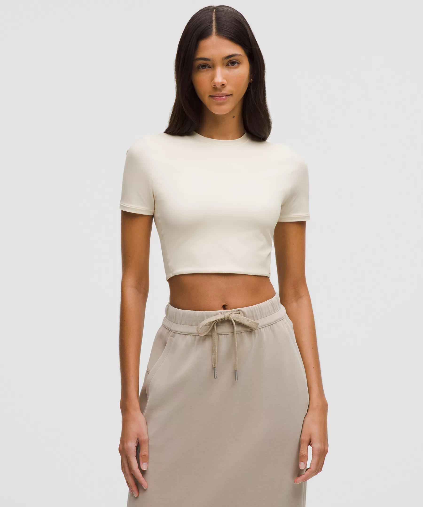 Wundermost Ultra-Soft Nulu Crewneck Cropped T-Shirt | Lululemon (US)