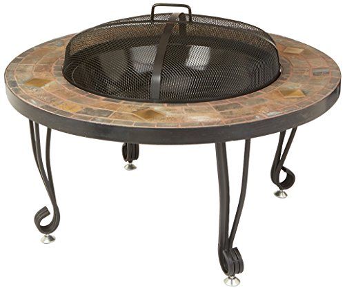 Amazon Basics 34-Inch Natural Stone Fire Pit with Copper Accents | Amazon (US)