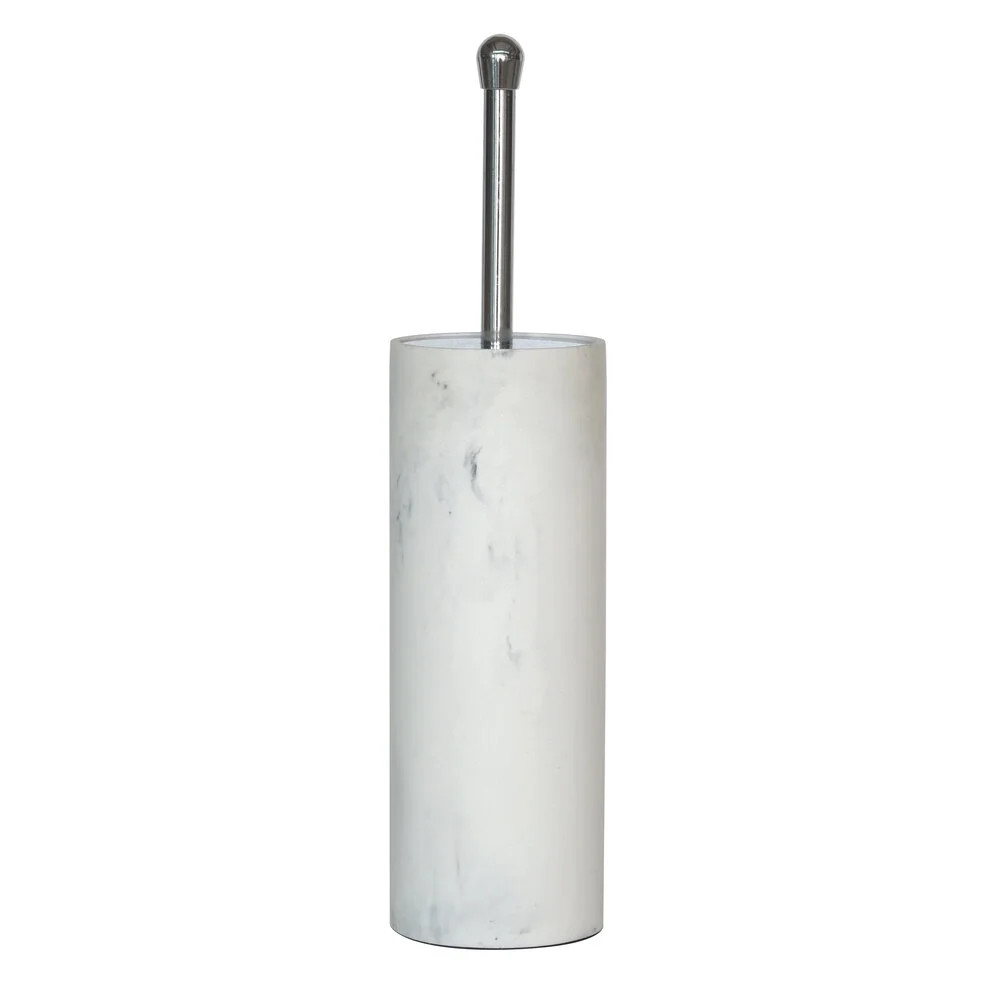 Better Homes & Gardens Faux Marble Toilet Brush and Holder, White - Walmart.com | Walmart (US)
