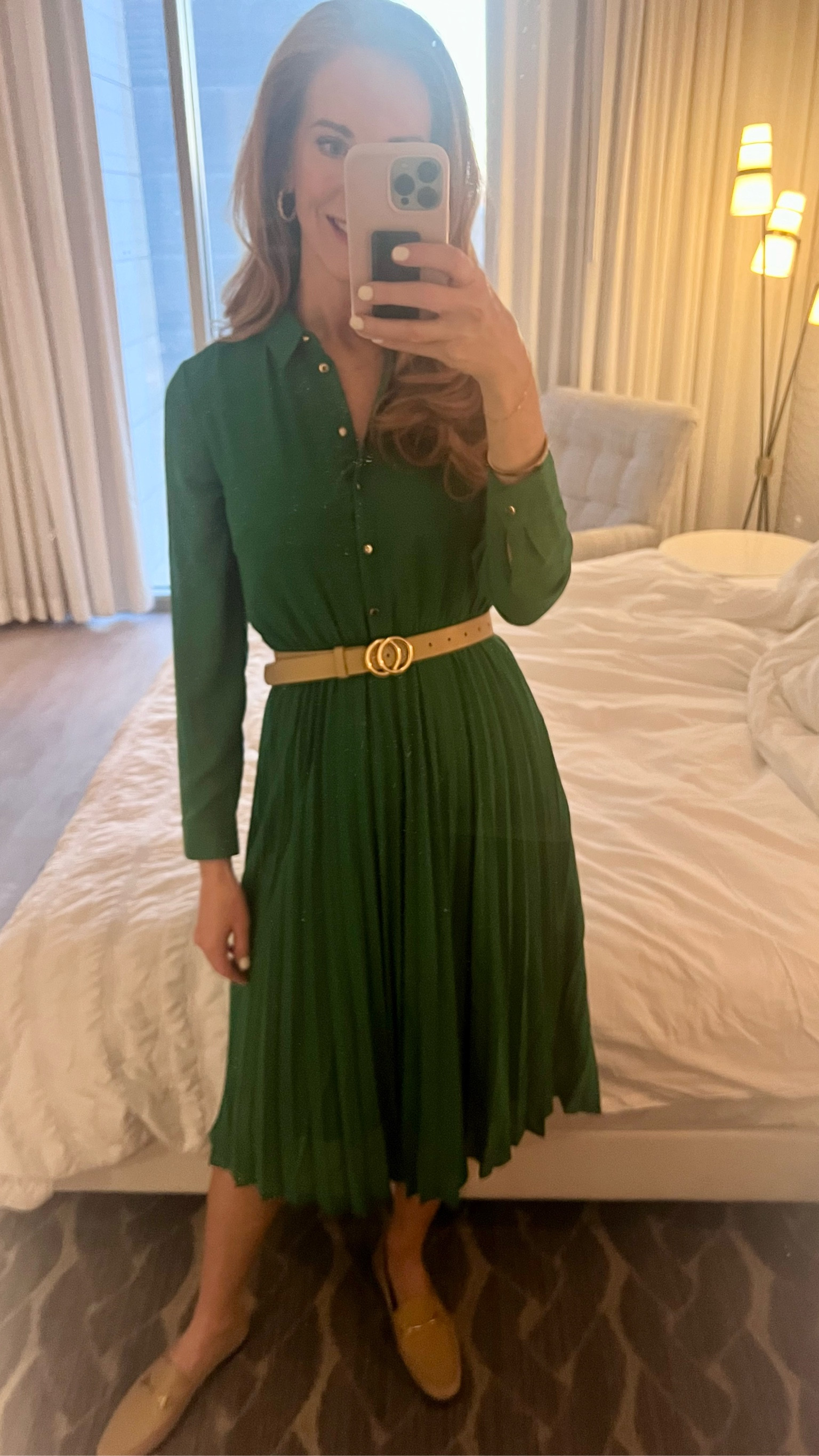 The perfect comfortable, work dress, and shoes! This green dress from Amazon comes in lots of pretty colors, I’m a size small. And I never travel anywhere without my cute and comfy Sam Edelman loafers!

#LTKfindsunder100 #LTKworkwear #LTKstyletip