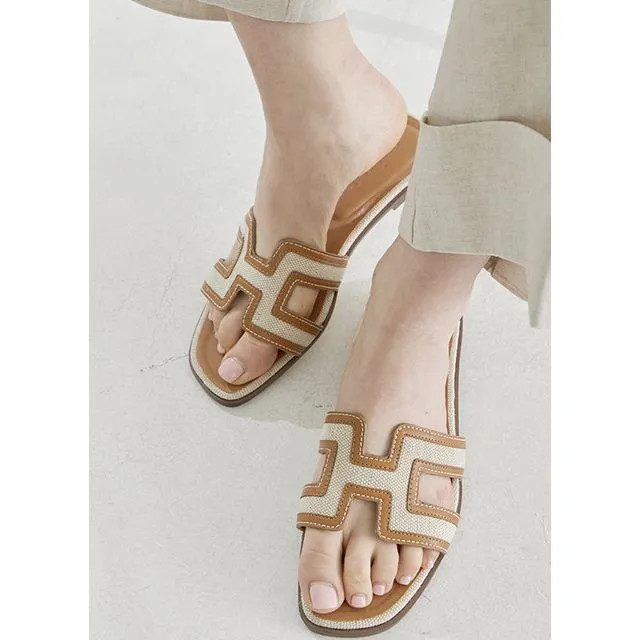 Styleonme - Stitched Contrast-Trim Sandals | YesStyle | YesStyle Global