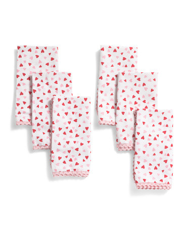 Set Of 6 Heart Lace Trim Napkins | TJ Maxx