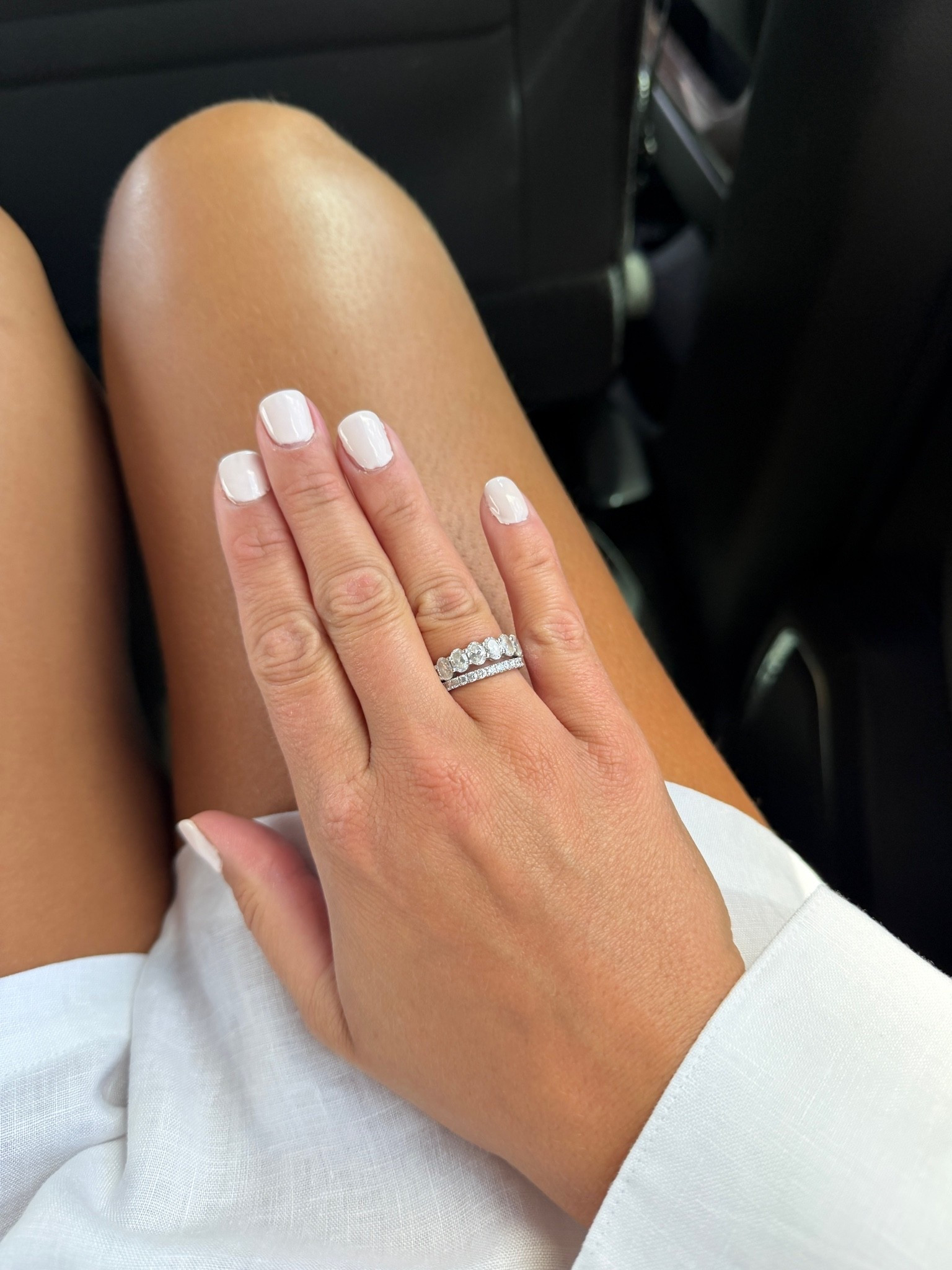 Vacation nails with a forever favorite. 🤍💍

white nails, vacation nails, summer manicure, milky white nails, short square nails, wedding ring stack, diamond wedding band, engagement ring, jewelry details, neutral aesthetic, clean girl style, everyday jewelry, minimalist manicure, bridal style, timeless jewelry, classic nails, vacation style, coastal aesthetic, luxury details, chic accessories, summer beauty, simple manicure, neutral beauty, polished look, travel style

#LTKselfcare #LTKWedding #LTKTravel