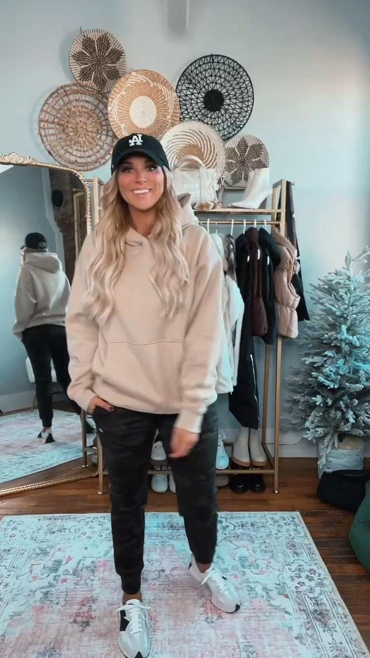 In my cozy girl era🤎 This entire look is super affordable and from Amazon: oversized tan hoodie, green camo joggers (OBSESSED!), comfy white sneakers, and a baseball hat (pick your team😉).

I am 5’6 135lbs wearing a size medium in both the joggers and hoodie. Amazon finds, Amazon outfit, outfit inspo, comfy outfit, cozy outfit, travel outfit,  baseball hat

#LTKtravel #LTKfitness #LTKfindsunder50