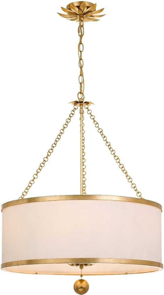 Crystorama Broche 6 Light Antique Gold Chandelier - Ceiling Light Fixture - Chandeliers for Hallw... | Amazon (US)