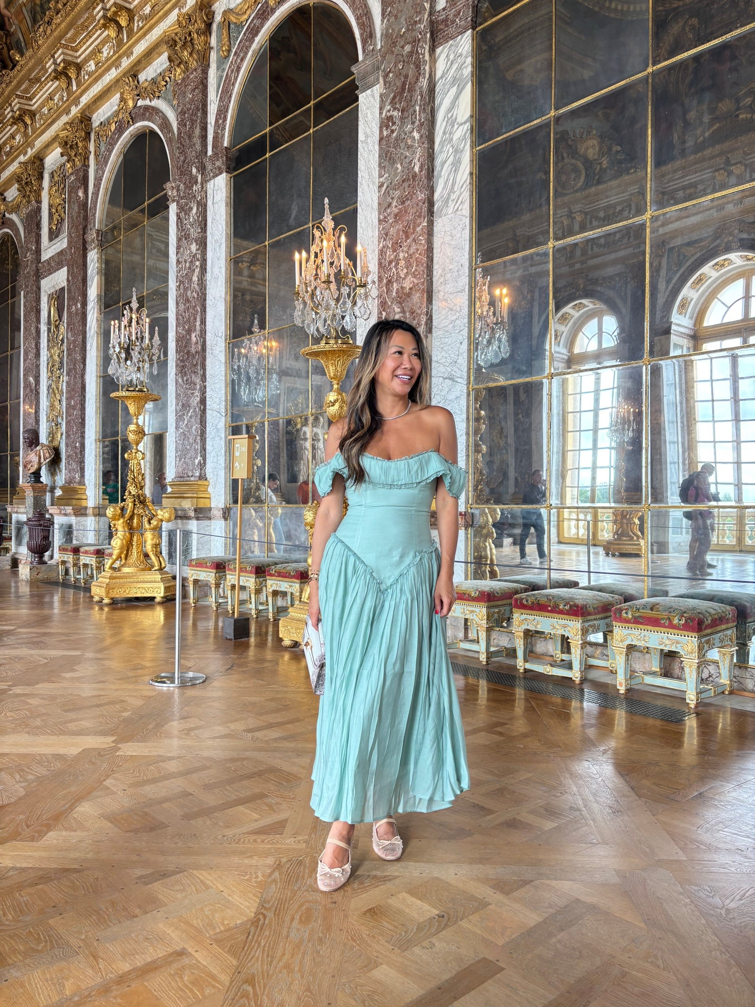 Green dress , special occasion dress, size small. Wedding guest dress. Ballet flats  

#LTKWedding #LTKStyleTip