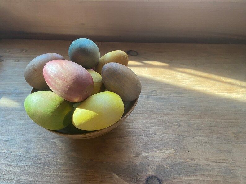 Naturally-dyed Rainbow Wooden Eggs  Easter Decor  Home Decor | Etsy | Etsy (US)
