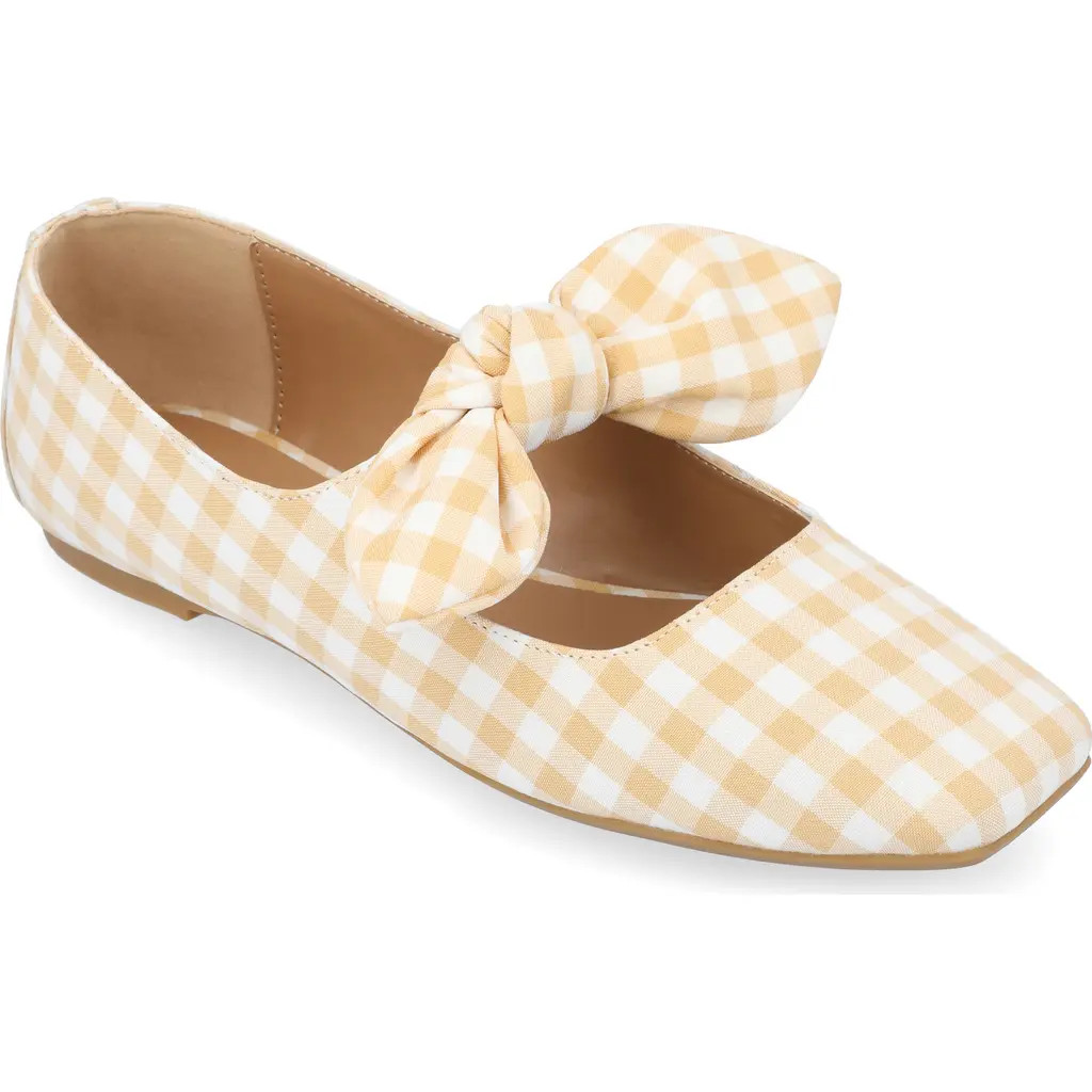 Journee Collection Seraline Ballet Flat in Plaid/Tan at Nordstrom Rack, Size 9 | Nordstrom Rack