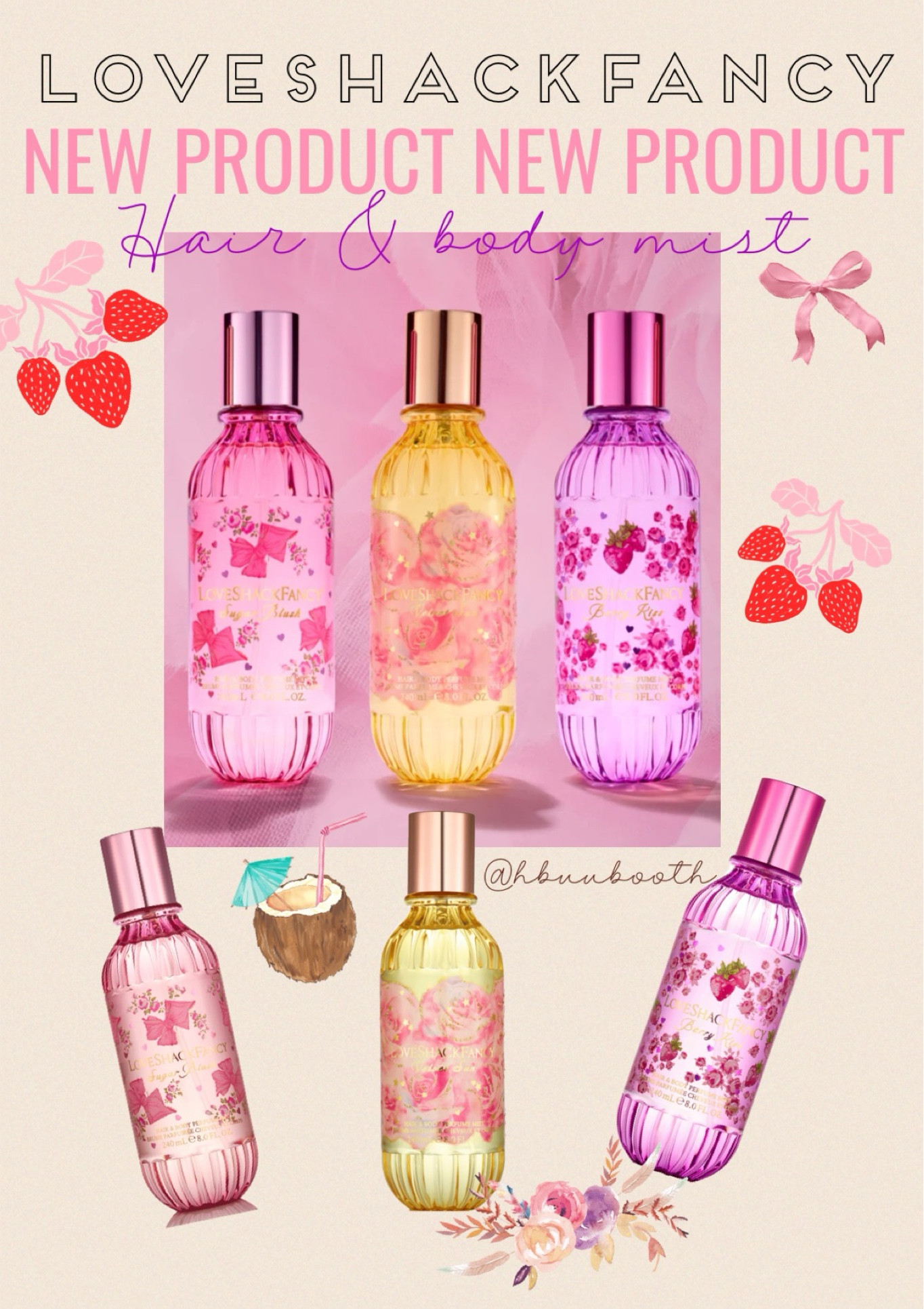 New LoveShack Product!
Hair & body mist
Soft fruity florals scent 

#LTKFindsUnder50 #LTKItBag #LTKBeauty