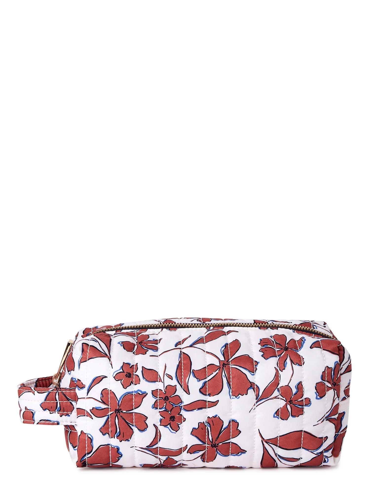 Time and Tru Women's Quilted Pouch with Handle Rust floral | Walmart (US)