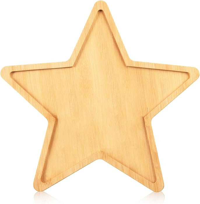 AWIZOM 4th of July Star Charcuterie Board Patriotic Star Wooden Serving Trays Independence Day Ba... | Amazon (US)