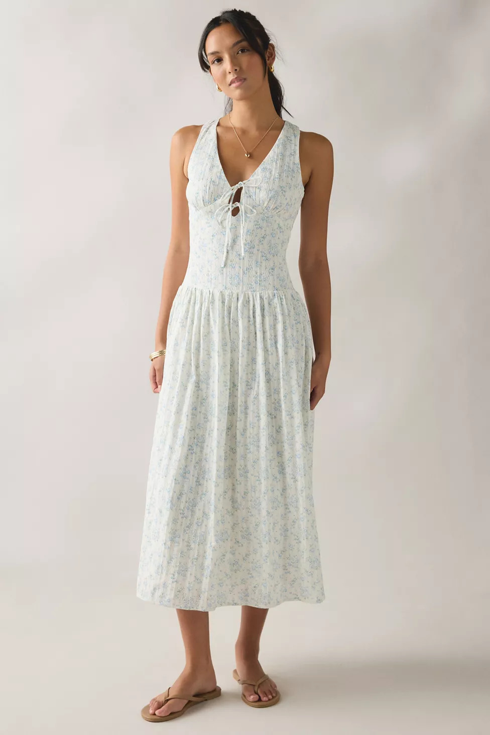 Kiss The Sky Summer Breeze Drop Waist Midi Dress | Urban Outfitters (US and RoW)