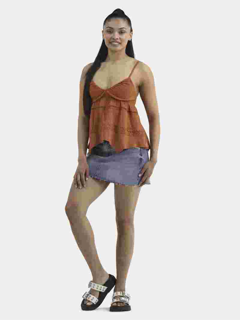 No Boundaries Hanky Hem Cami with Lace, Women's | Walmart (US)