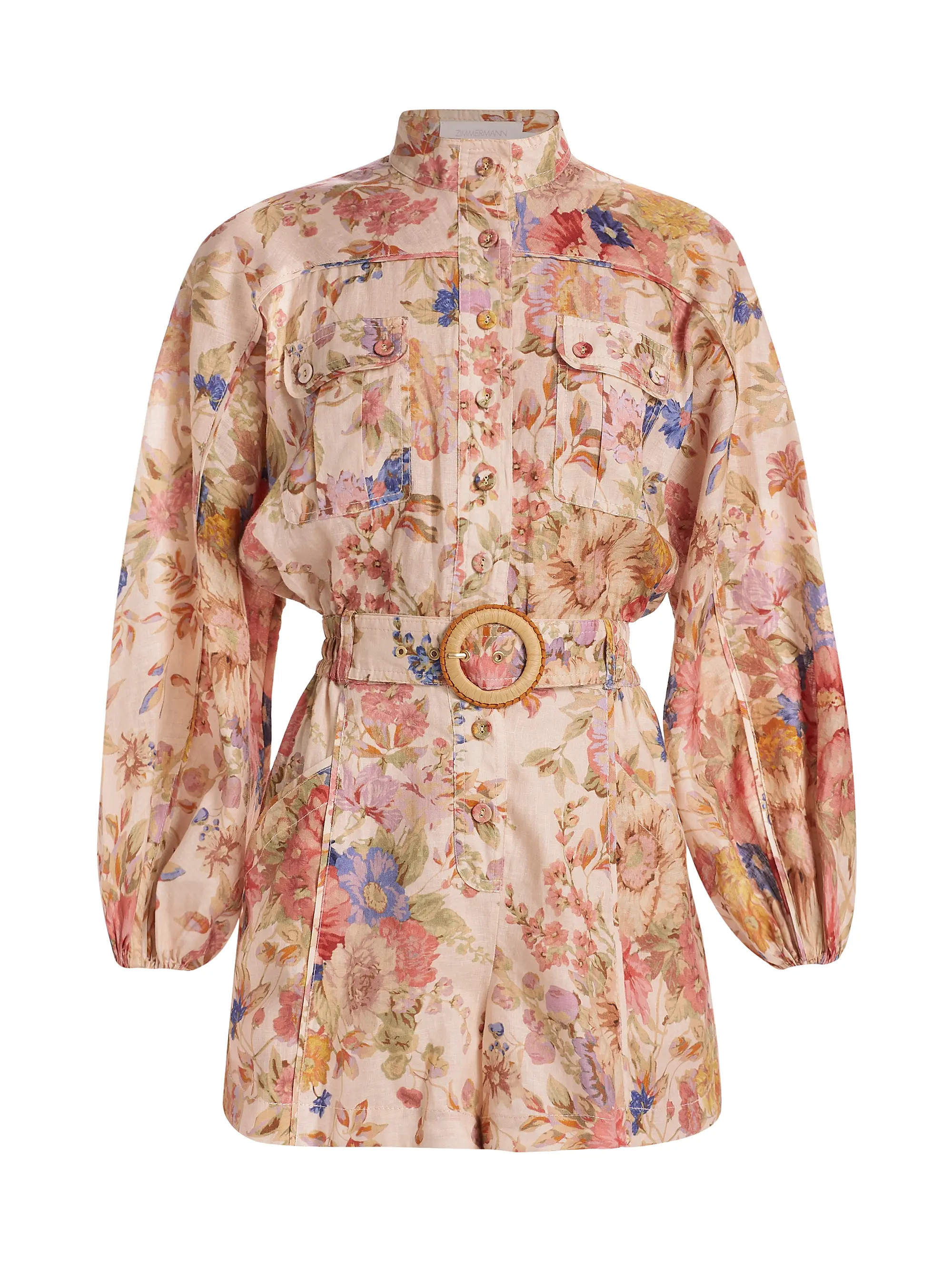 August Linen Floral Romper | Saks Fifth Avenue