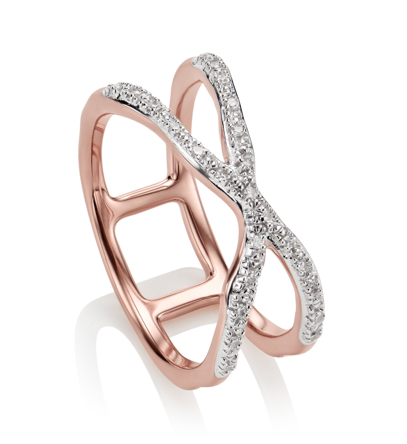 Riva Wave Cross Ring | Monica Vinader (Global)