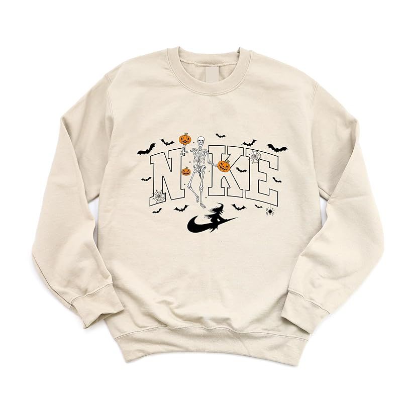 Halloween Skeleton Pumpkin Sweatshirt, Vintage Halloween Sweatshirts for Women or Men, Fall Sweat... | Amazon (US)