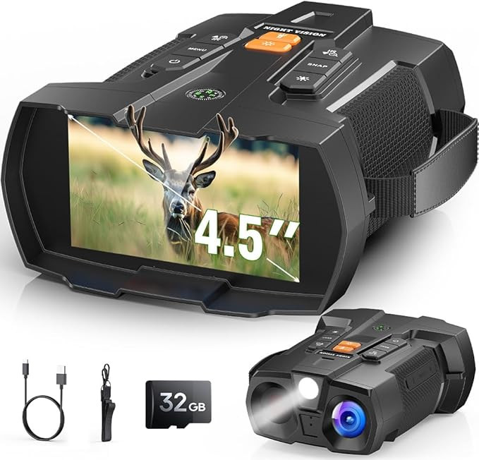 4K Night Vision Goggles for Adults: 4.5" HD Large Screen Digital Night Vision Device with 5000mAh... | Amazon (US)