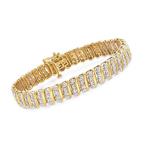 Ross-Simons 1.00 ct. t.w. Diamond Link Bracelet in 18kt Gold Over Sterling. 7 inches | Amazon (US)