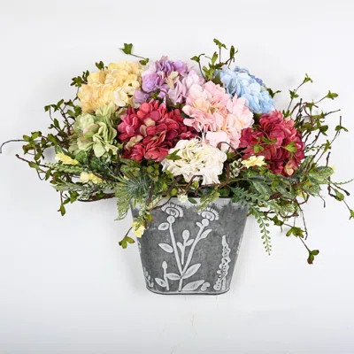 Artificial Hydrangea Floral Arrangement, Farmhouse Twig Faux Flower For Dining Table Centerpieces Home Decor Indoor | Wayfair North America