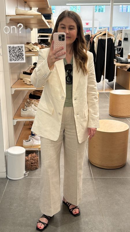 Tried on this linen blazer and love it, so I’m thinking I’ll pick it up for summer and fall. I sized down to a 0, as I find Everlane generally runs a little big. This blazer is meant to fit oversized! It would be nice for work too.

#LTKSeasonal #LTKWorkwear #LTKStyleTip