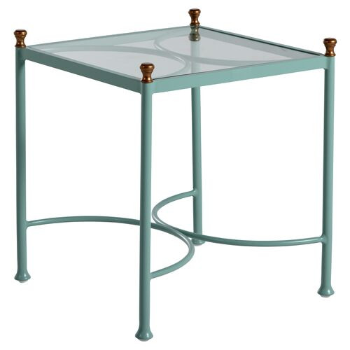 Frances Side Table, Celadon/Antique Gold | One Kings Lane