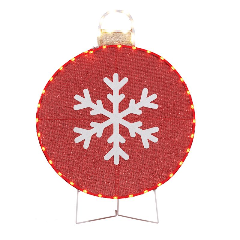 Pre-Lit LED 2D Snowflake Ornament, 30" | At Home