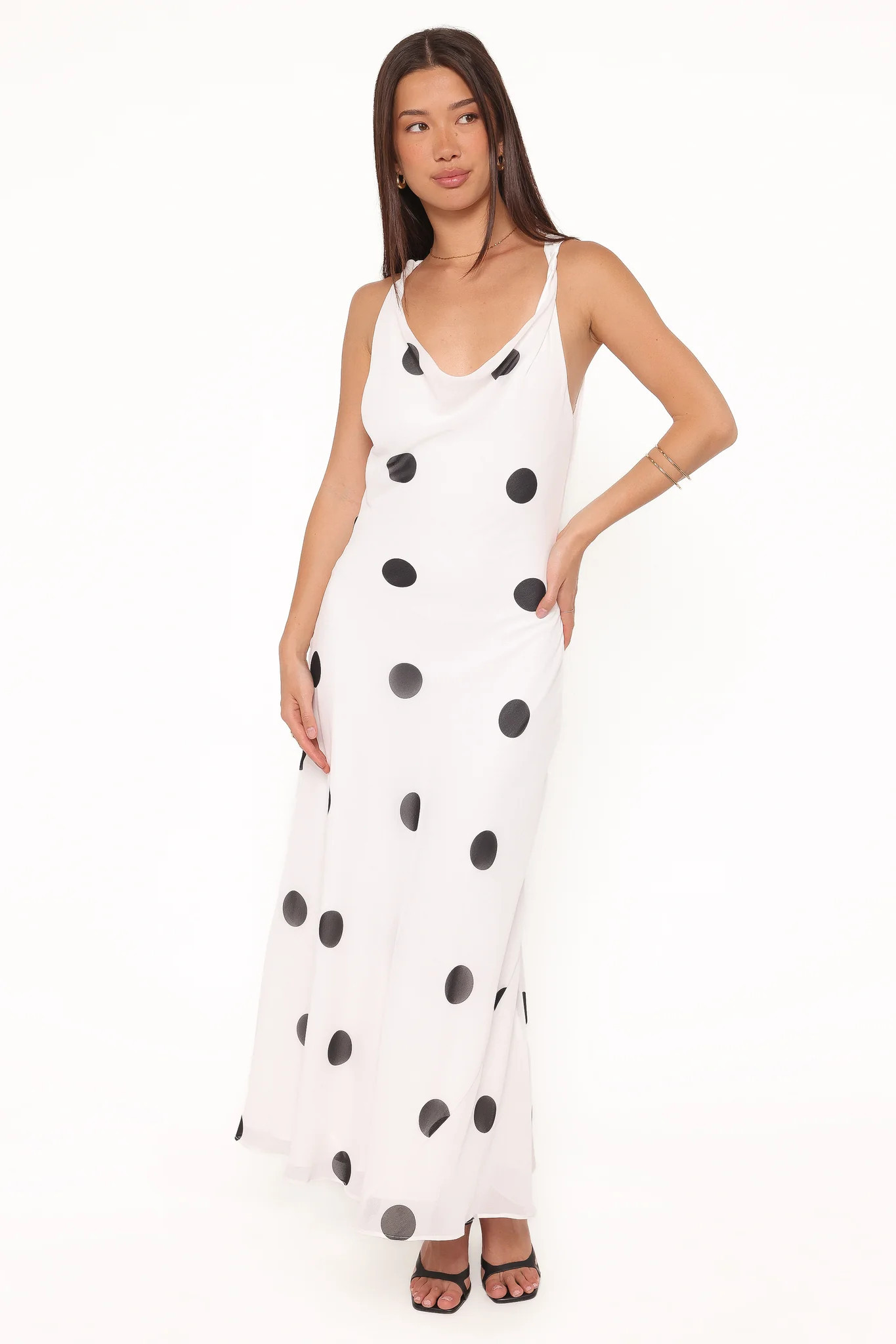 Collette Maxi Dress - White Polka Dot | Petal & Pup (US)