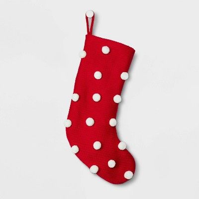 Puckered Pompom Christmas Stocking - Wondershop™ | Target