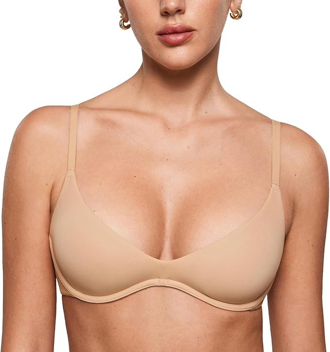 INLYRIC Women's Inbarely Plus Plunge Bra - Unlined Underwire Sexy Demi Balconette Bras | Amazon (US)
