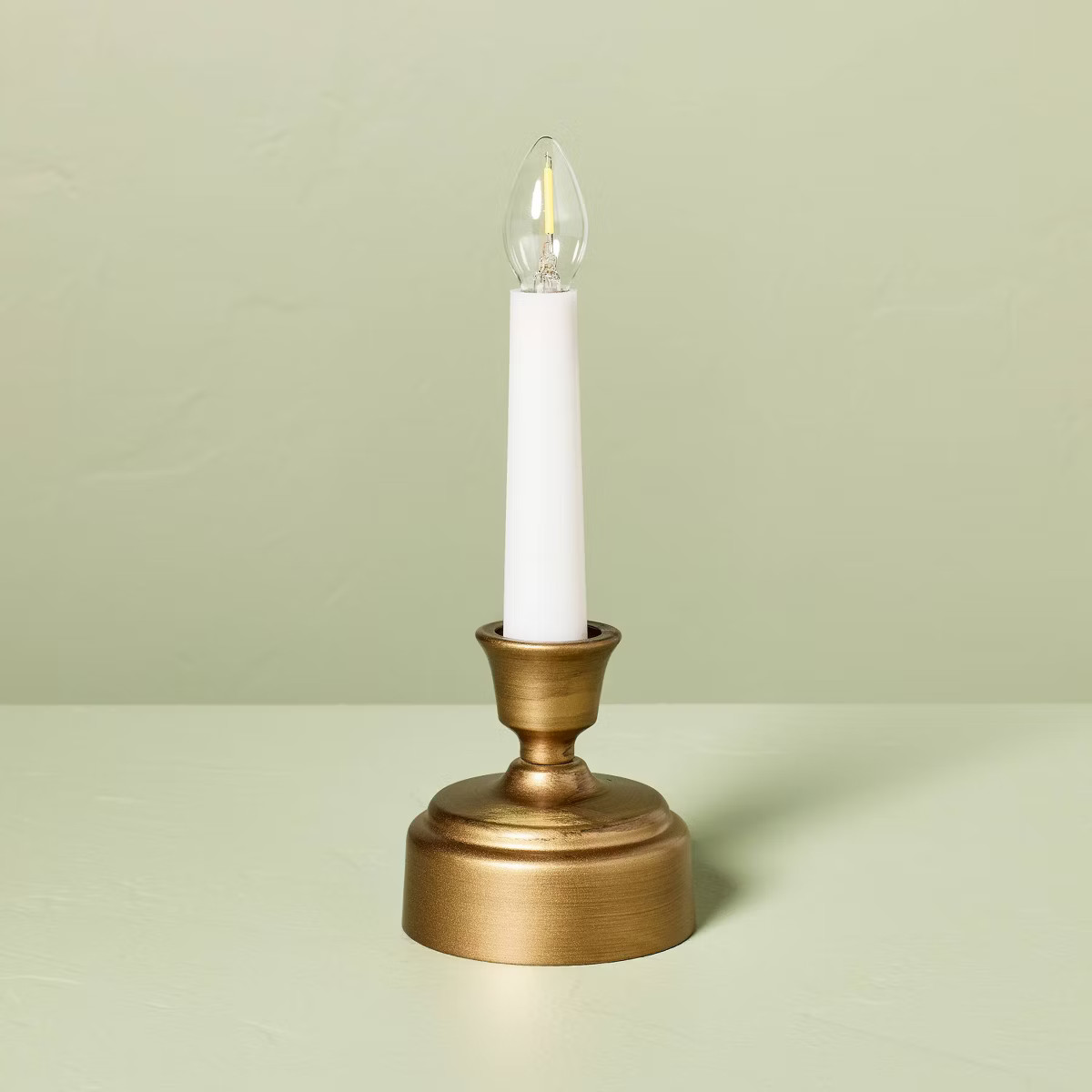 Flameless Christmas Window Candle with Brass Base - Hearth & Hand™ with Magnolia | Target
