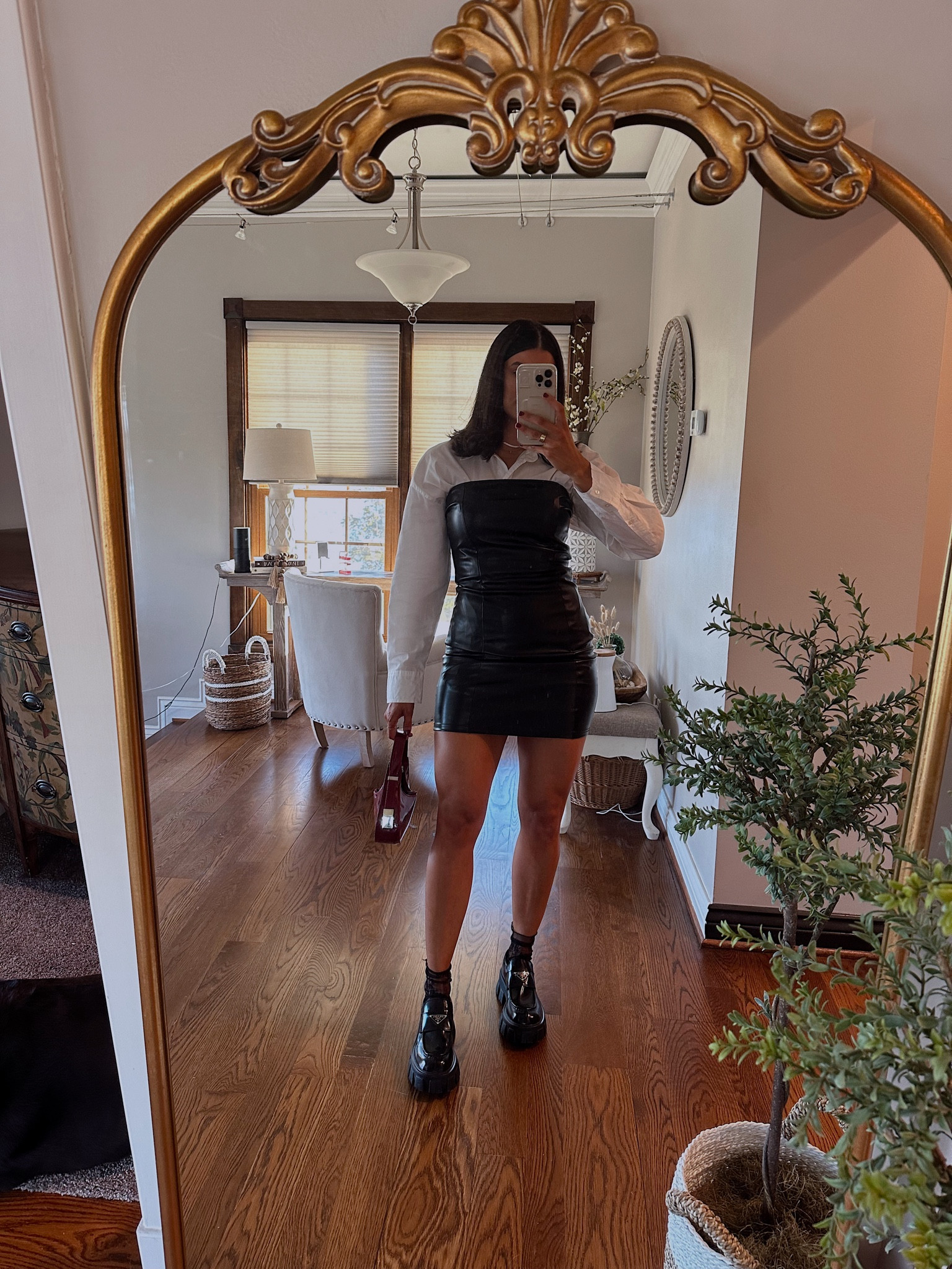 Holiday outfit Inspo
Medium in white button up shirt
Small in faux leather dress 
Linking similar chunky loafers 


#LTKSeasonal #LTKparties #LTKHoliday