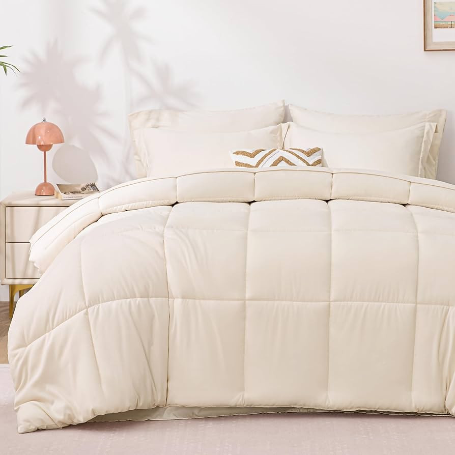 Love's cabin King Size Comforter Set Beige, 7 Pieces King Bed in a Bag, All Season Bedding Sets w... | Amazon (US)