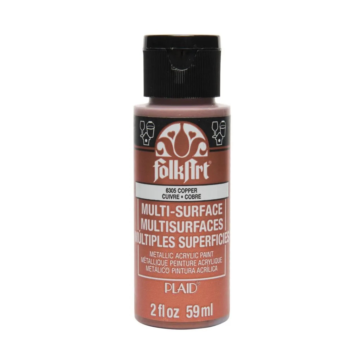 FolkArt ® Multi-Surface Metallic Acrylic Paints - Copper, 2 oz. - 6305 | Plaid Crafts