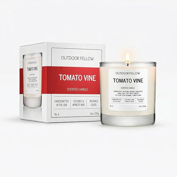 Outdoor Fellow Tomato Vine Scented Candle – Fresh Tomato Leaf & Garden Herb Scent, 8oz | Amazon (US)