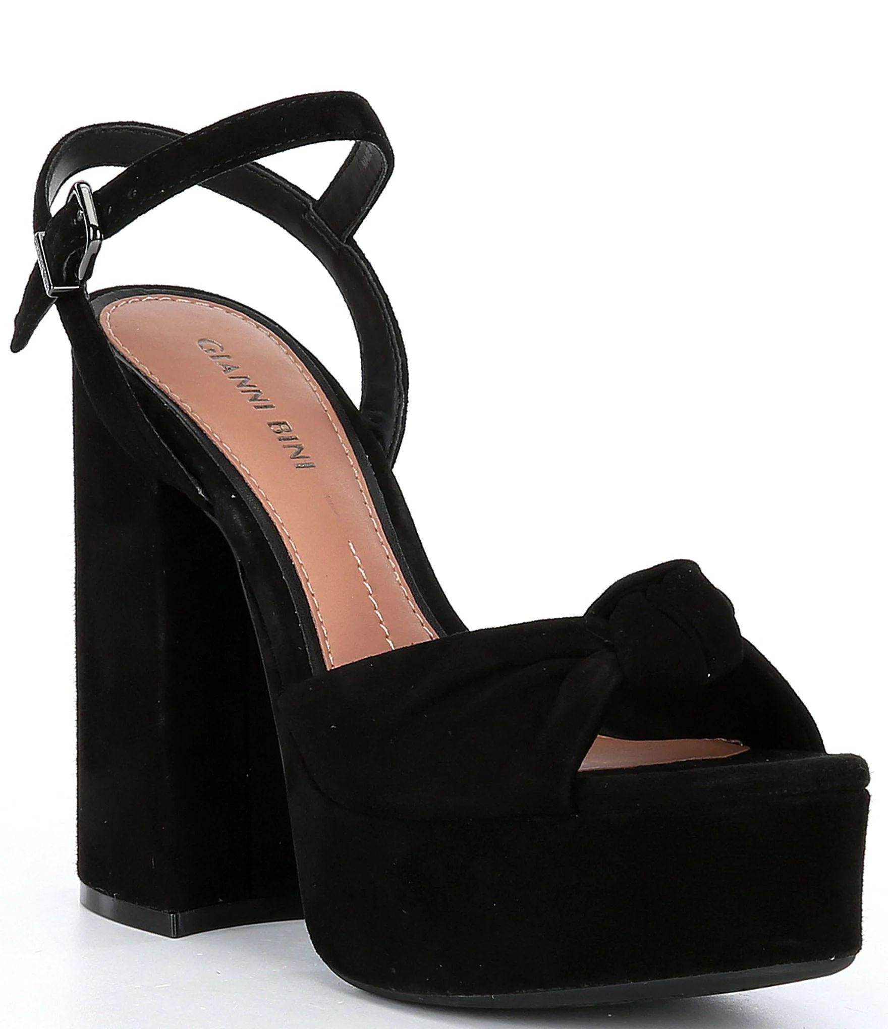Gianni Bini Hartliye Suede Knot Ankle Strap Platform Dress Sandals | Dillard's | Dillard's